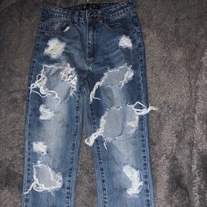 Riot jeans ripped high waisted